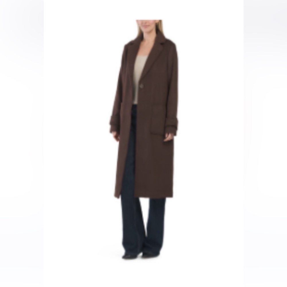 House of Harlow 1960 Wool Blend Patch Pocket Coat Large NWT in Chicory Coffee - Picture 7 of 7
